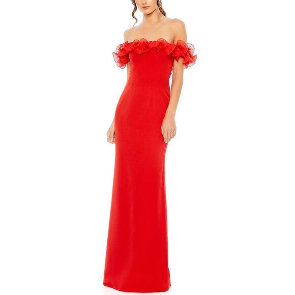 Mac Duggal WomensOff-Shoulder Column Dress